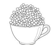 Coloriage Hortensia dans une tasse