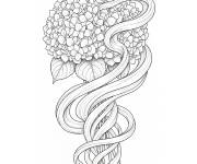 Coloriage Hortensia en bouquet artistique