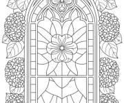 Coloriage Hortensia pour d&eacute;corer la fen&ecirc;tre