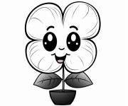 Coloriage Hortensia rigolote de cartoon