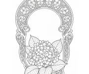 Coloriage Hortensia zen aux motifs complexes