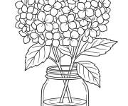 Coloriage Jolie Hortensia en bocal