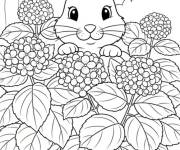 Coloriage Lapin mignonet Hortensia