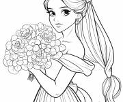 Coloriage Mari&eacute;e et Hortensia