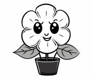 Coloriage Petite Hortensia kawaii