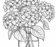 Coloriage Vase de Hortensia