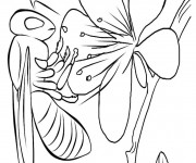 Coloriage Insecte et nourriture