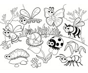 Coloriage Insectes en plein air