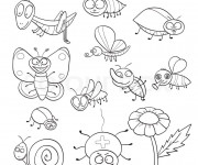 Coloriage Insectes rigolos