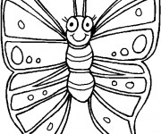 Coloriage Papillon avec tout en souriant