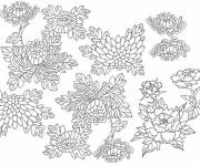 Coloriage et dessins gratuit Adulte fait de fleurs à imprimer