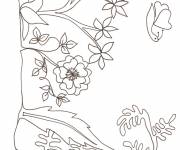 Coloriage carr&eacute; de fleur