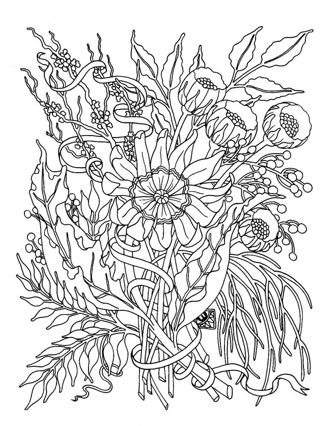 Coloriage Fleurs Adultes dessin gratuit à imprimer