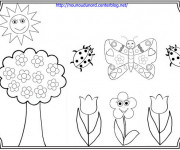 Coloriage Jardin et Fleurs pour enfant