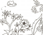 Coloriage Jardin Fleurs nature