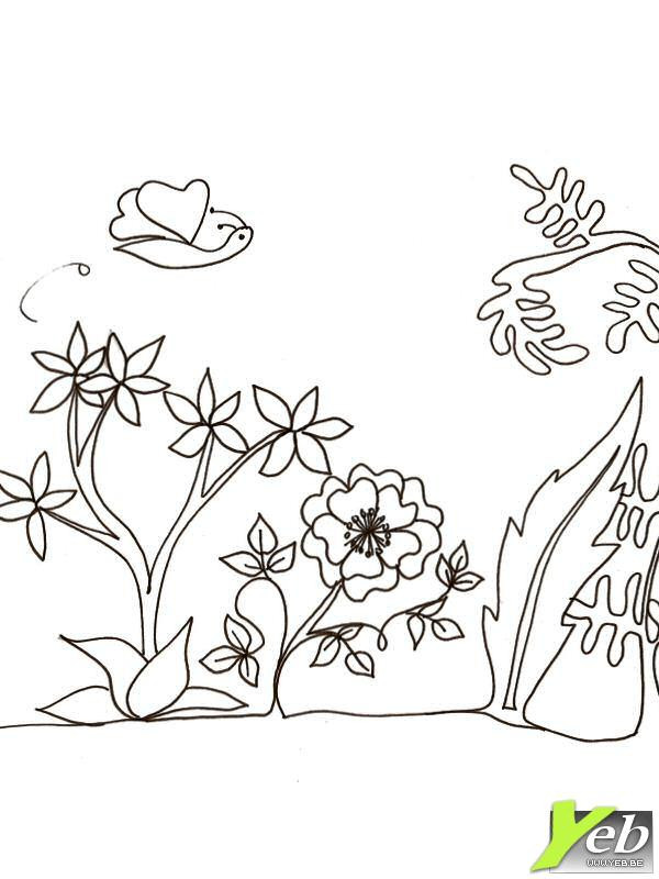 Coloriage et dessins gratuits Jardin Fleurs nature à imprimer