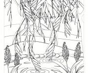 Coloriage Jardin stylisé  en noir