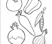 Coloriage Des légumes à découper