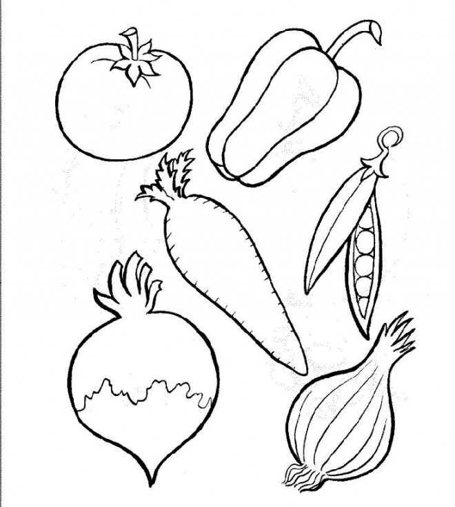 Coloriage et dessins gratuits Des légumes à découper à imprimer