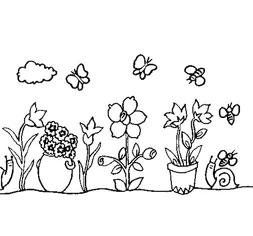 Coloriage et dessins gratuits Fleurs au Jardin en ligne à imprimer