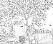 Coloriage et dessins gratuit Jardin difficile à colorier à imprimer