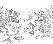 Coloriage Jardin et Animaux