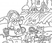 Coloriage Jardin et Fermier