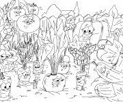 Coloriage et dessins gratuit Légumes humoristiques à imprimer