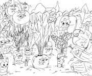 Coloriage Légumes humoristiques