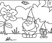 Coloriage Les Schtroumpfs au jardin