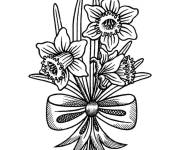 Coloriage et dessins gratuit Bouquet de Jonquilles bien d&eacute;cor&eacute; à imprimer