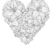 Coloriage Coeur form&eacute; en jonquille