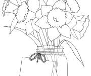 Coloriage Des Jonquilles dans une vase