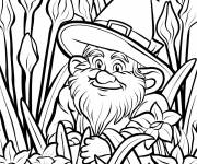 Coloriage Gnome et Jonquille