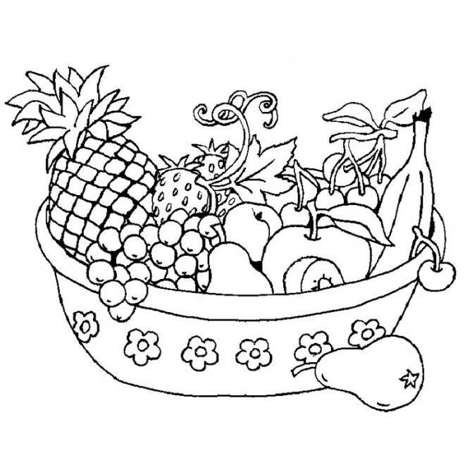 Coloriage et dessins gratuits Des Fruits sur Table à imprimer