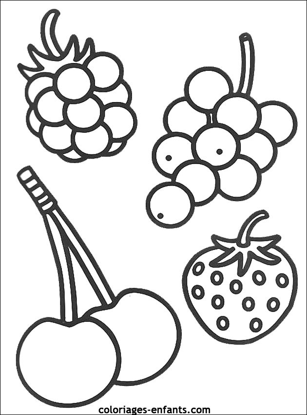 Coloriage Fruits En Noir Et Blanc Dessin Gratuit à Imprimer