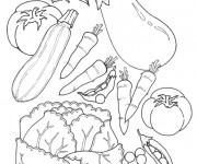 Coloriage L&eacute;gumes de Jardin