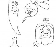 Coloriage Légumes en bon humeur