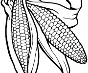 Coloriage et dessins gratuit Légumes en noir à imprimer