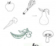 Coloriage L&eacute;gumes et Fruits sains