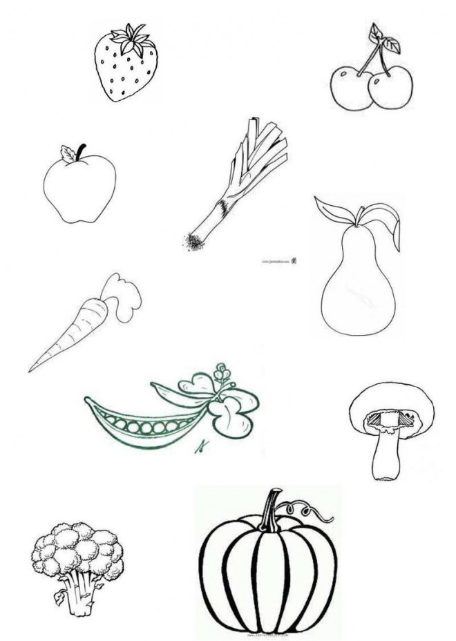 Coloriage et dessins gratuits Légumes et Fruits sains à imprimer