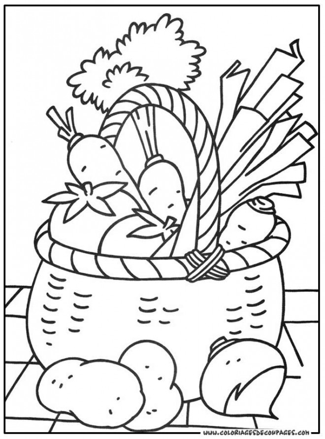 Coloriage et dessins gratuits Légumes pour décoration à imprimer