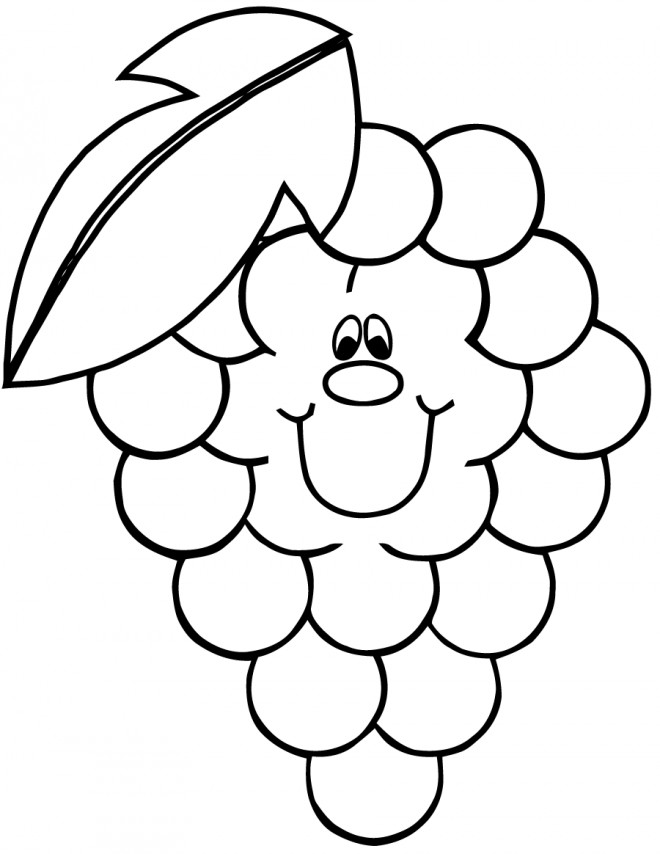 Coloriage Les Raisins Qui Sourit Dessin Gratuit à Imprimer