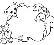 Coloriage Animaux aimables for&ecirc;t