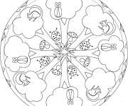 Coloriage Arbres de For&ecirc;t mandala