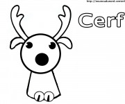 Coloriage Cerf Forêt