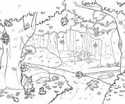 Coloriage et dessins gratuit Forêt vecteur à imprimer