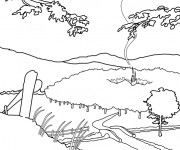 Coloriage La for&ecirc;t automne