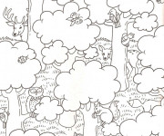 Coloriage La for&ecirc;t et les animaux pour enfant