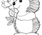 Coloriage Le h&eacute;risson mignon for&ecirc;t